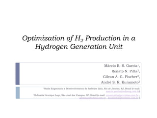 Optimization of H2 Production in a Hydrogen Generation Unit | PPTX