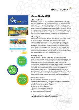Case Study: C&K by iFactory