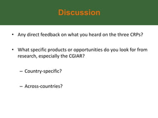 CGIAR and IFAD: Sharing and Scaling up Innovations?