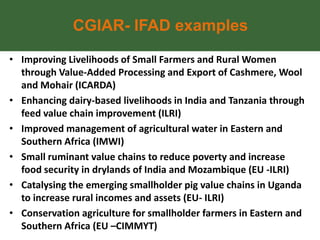 CGIAR and IFAD: Sharing and Scaling up Innovations?
