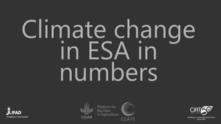 Climate change
in ESA in
numbers
 