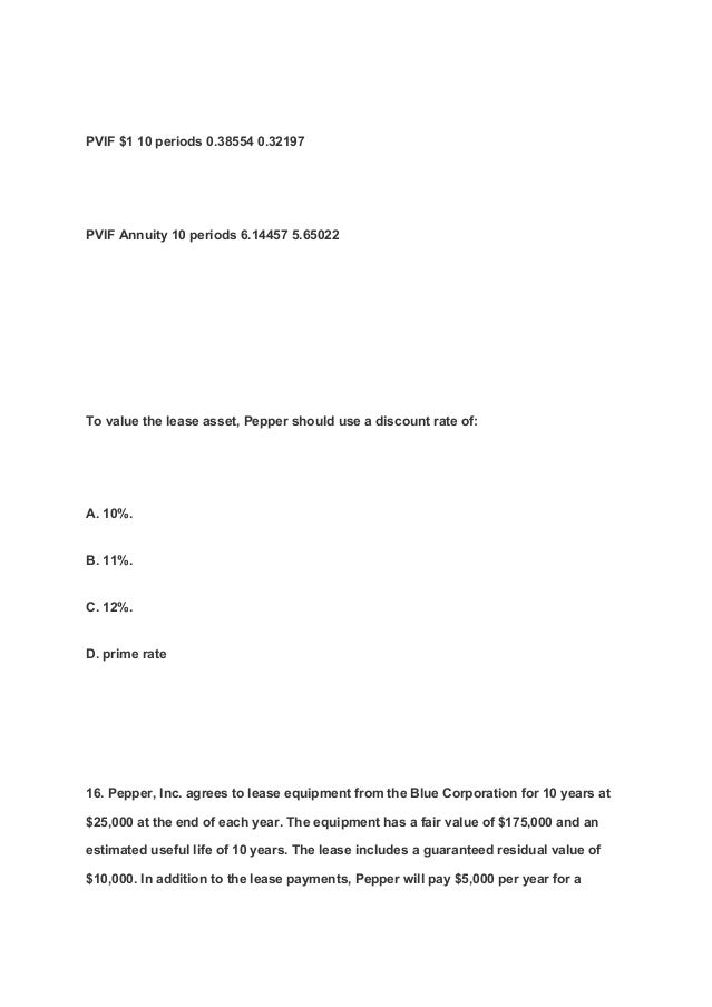 lease residual value lease residual value