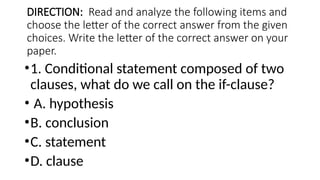 IF AND THEN STATEMENTS FOR GRADE 8 STUDENTS.pptx