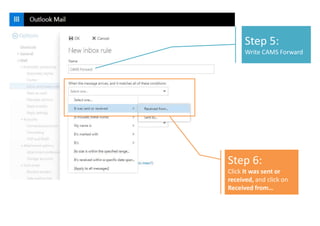Step 5:
Write CAMS Forward
Step 6:
Click It was sent or
received, and click on
Received from…
 