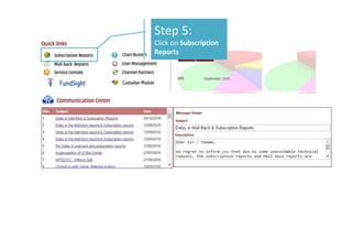 Step 5:
Click on Subscription
Reports
 