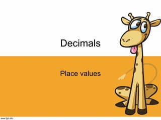 Decimals
Place values
 