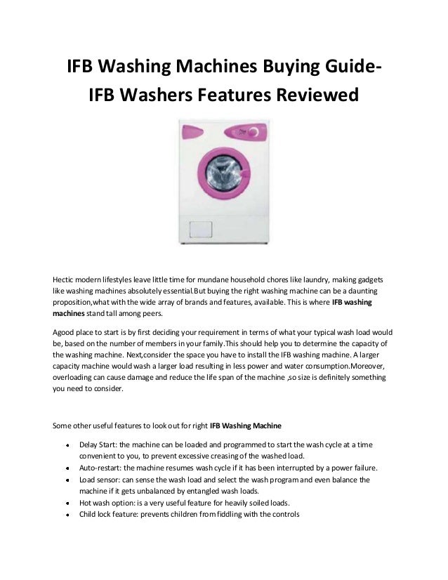 Ifb washing machines buying guide ifb washers features reviewed