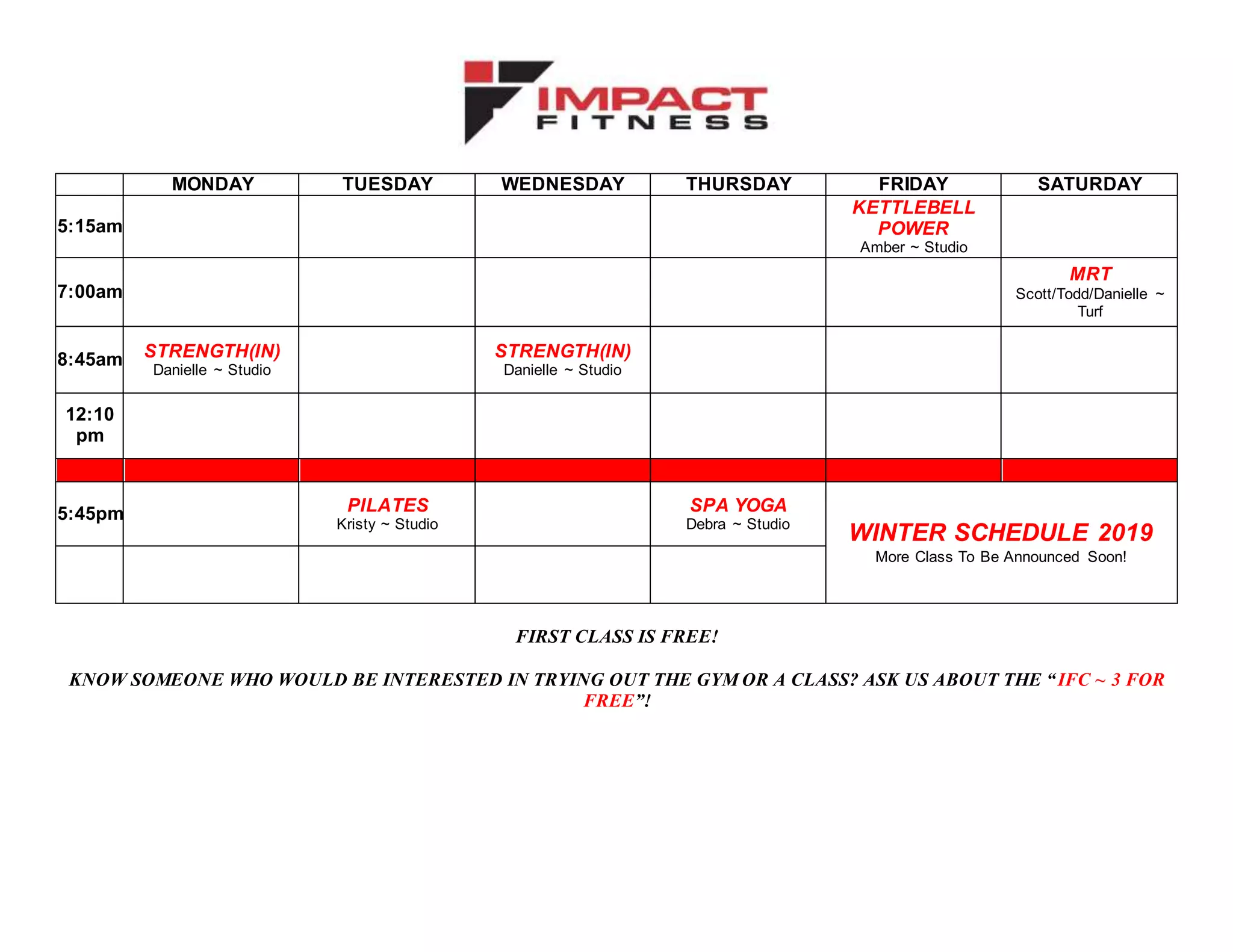 IFC Group X Schedule 1.7.19