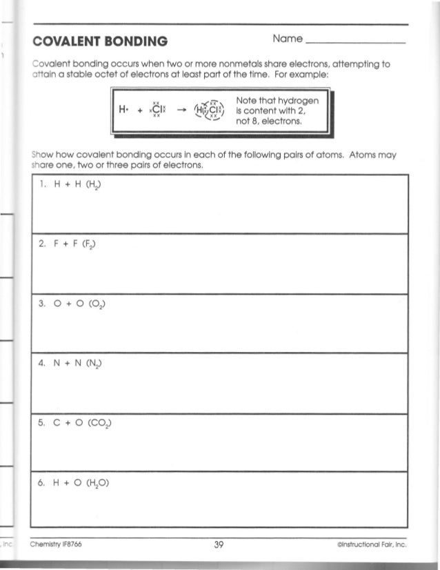 Ionic Bonding Worksheet Answer Key