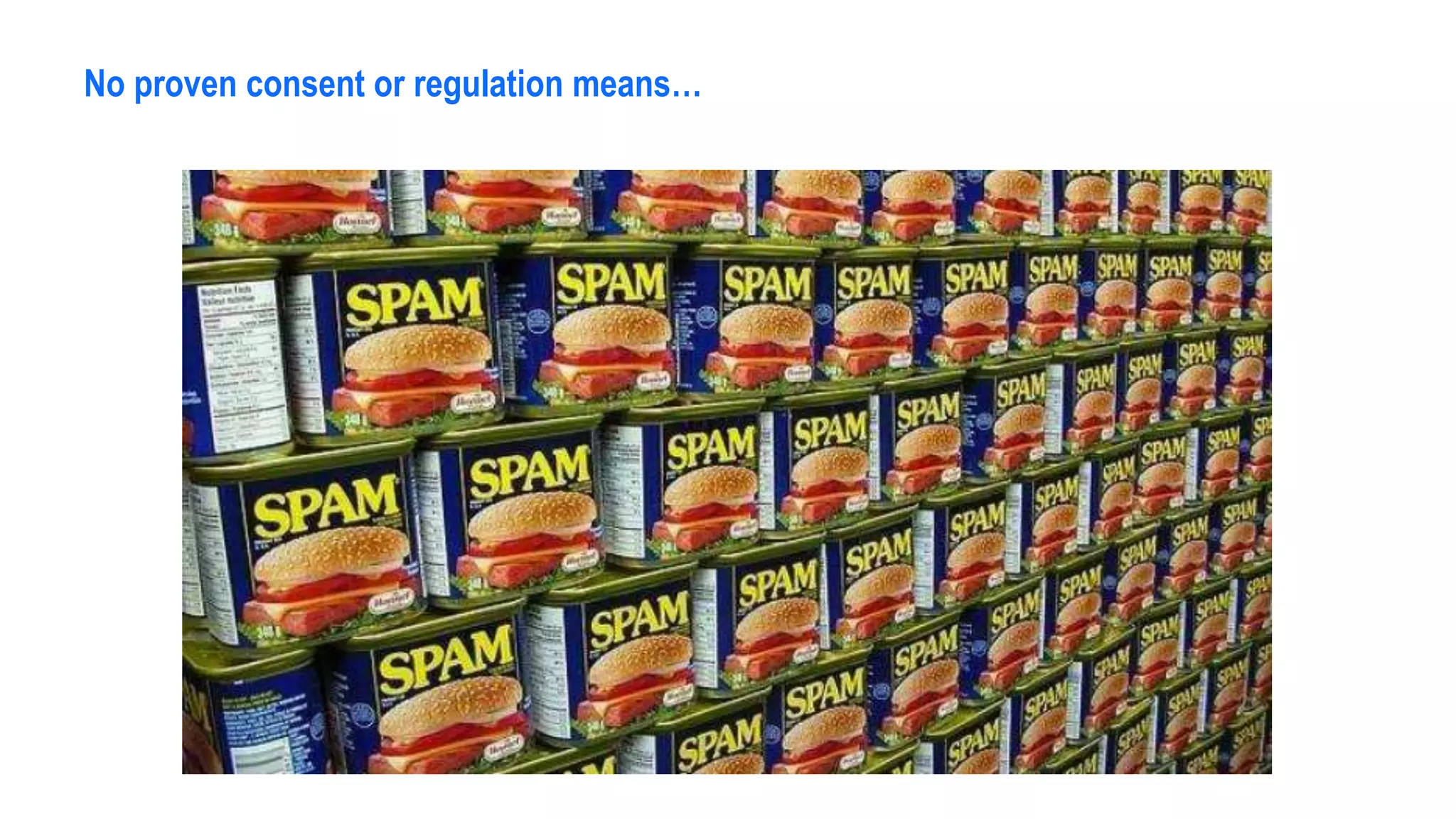 No proven consent or regulation means…
 