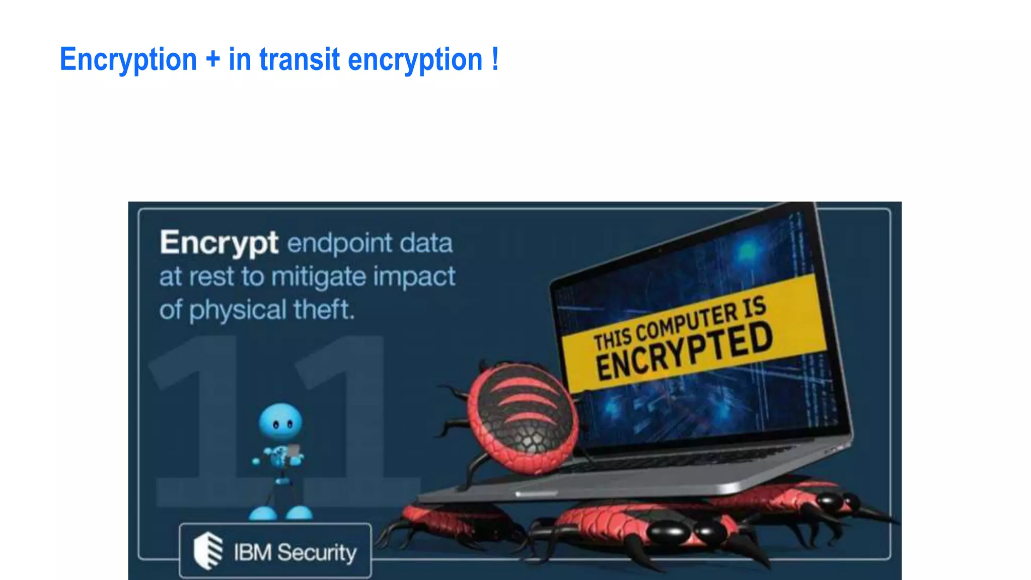 Encryption + in transit encryption !
 