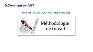 D.Comment on fait?
UNE MÉTHODO QUI A FAIT SES PREUVES
 