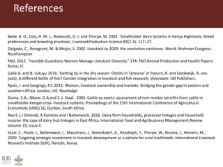 Dairy development pathways: ILRI’s experience