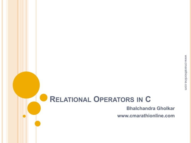 Relational Operators in C Language | PPSX | Programming Languages ...