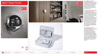 HEALTH
Urbanization
Mobility
Neo-Ecology
Connectivity
Silver Society
Back to the Menu
BEST PRACTICES
01 HONOR Earbuds 3 Pro
HONOR Earbuds 3 Pro are the first
headphones that measure the user’s
body temperature and then inform
the user. Paired with an app, it is
possible to set how often one’s
temperature should be measured
per interval of time.
02 Aqara Presence Sensor FP2
The Aqara Presence Sensor
accurately detects human presence
by detecting breathing activity and
other vital signs with millimeter-wave
radars. It is a device that can help
users monitor the heart rate,
breathing or sleeping state of elderly
family members living alone or of
young ­
babies. When there is human
presence or abnormal vital signs in
the monitoring area, the device will
send a notification to your mobile
app through a nearby Zigbee Hub,
and it can also be linked with other
smart devices.
03 Homedoctor Medbot
Homedoctor Medbot is a networked
health robot that closes the
gap between the hospital and
the household using high-quality
personalized health technology.
The device provides an immediate
connection to medical professionals
and comes with intuitively usable
tools for monitoring health for home-
based diagnostics and treatments
that are just as precise as in the
hospital.
0102
03
2023
2023
 