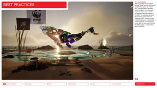 Silver Society
Health
Urbanization
Mobility
Neo-Ecology
Back to the Menu CONNECTIVITY
BEST PRACTICES
04 #OceanDetox
With its campaign “Non-Fungible
­
Animals”, WWF Germany was already
using NFTs designed by artists in
2021. Their goal was to generate
awareness about the preservation
of species and to raise funds for
the species protection projects of
the WWF. The metaverse exhibition
#OceanDetox, which opened in
­
September 2022, allowed its users
to playfully explore a virtual parallel
world, created by the Savespecies
artists. With its metaverse exhibition,
the WWF created a virtual world to
save the real one.
04
 