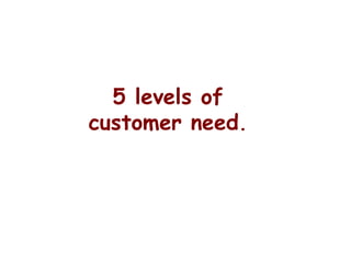 5 levels of
customer need.
 