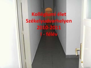 Kollégiumi élet Székelyudvarhelyen 2010-2011  I - félév 