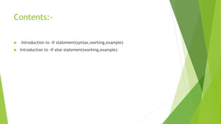 If else statement in c++ | PPTX | Programming Languages | Computing