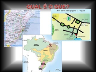 Pela escala podem ser:	- Cadastrais, de 1:500 a 1:10000	- Topográficos, de 1:25000 a 1:250000	- Geográficos, de 1:500000 a 1:1000000De acordo com a finalidade são:	- Gerais: Informações sobre vários temas.	- Temáticos: Destacam um determinado aspecto da geografia.	- Especiais: Informações específicas para atender a uma necessidade. 