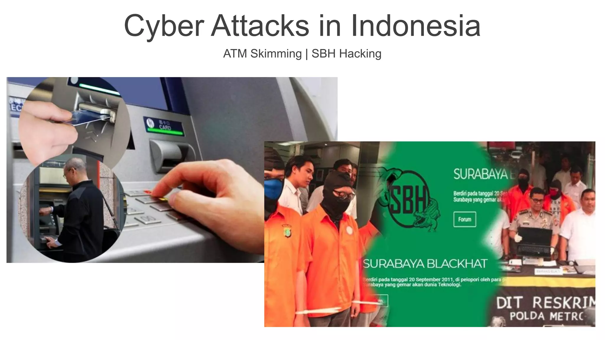 Cyber Attacks in Indonesia
ATM Skimming | SBH Hacking
 