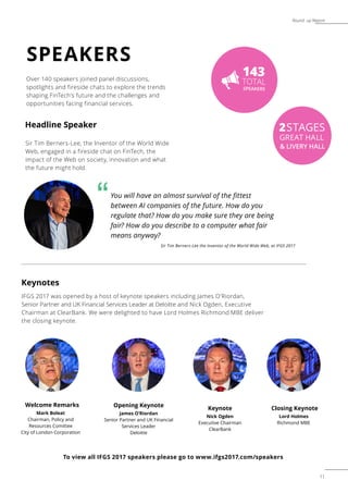 11
Round up Report
SPEAKERS
Over 140 speakers joined panel discussions,
spotlights and fireside chats to explore the trend...