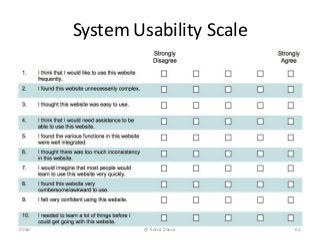 System Usability Scale
2016 61@ Sónia Sousa
 