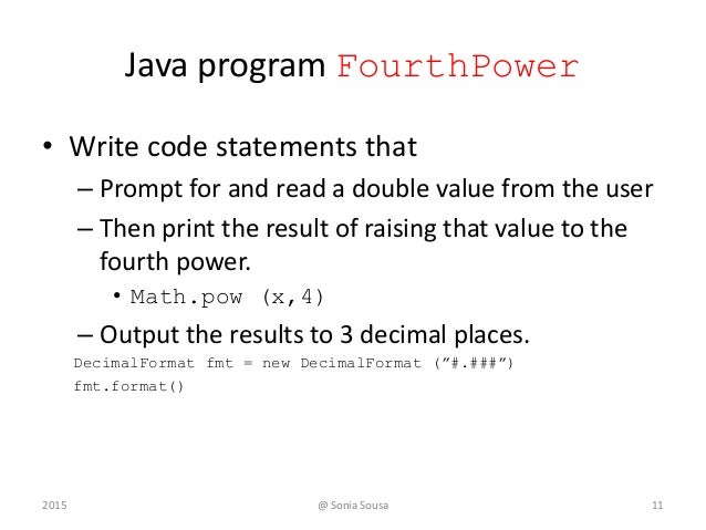 Write a java program that reading a double take