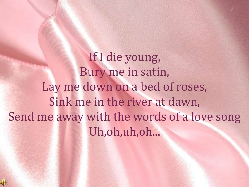 Taylor Swift If I Die Young Lyrics If I die Young (lyrics video)