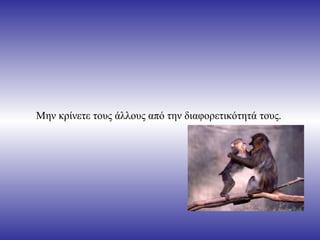 Μην κρίνετε τους άλλους από την διαφορετικότητά τους.  