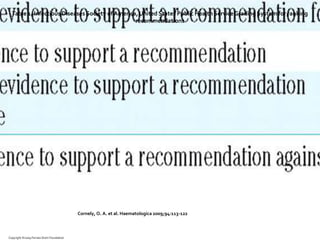Table 1. Infectious Diseases Society of America, United States Public Health Service Grading System for ranking
                                                 recommendations




                                            Cornely, O. A. et al. Haematologica 2009;94:113-122



Copyright ©2009 Ferrata Storti Foundation
 