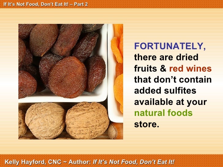Sulfites In Natural Foods Sulfites In Natural Foods