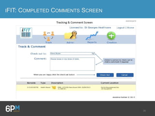 26
IFIT: COMPLETED COMMENTS SCREEN
 