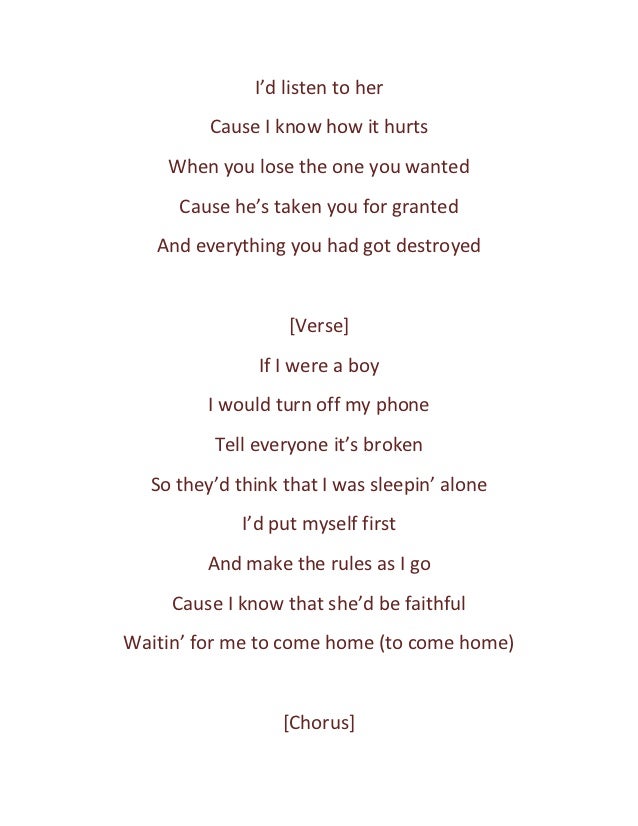 If i were a boy lyrics