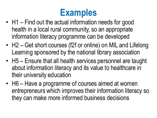 information literacy examples