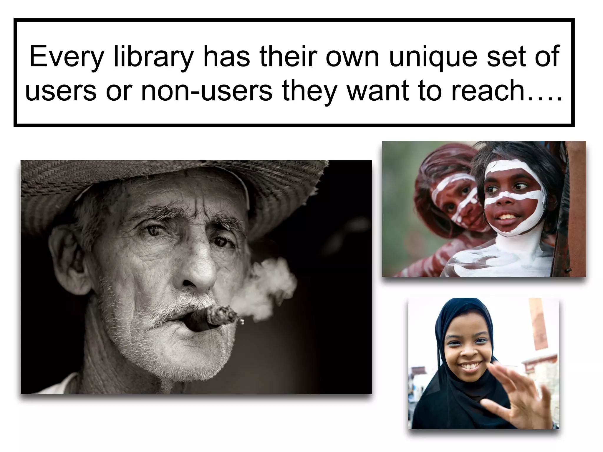 Understanding your Users
                                                               Who are your users?

                                                               Where are they in
                                                                  the virtual
                                                                    world?
http://www.flickr.com/photos/93684827@N00/1403513855




       How are they most likely to receive
       your message?

                                                       How do you make sure they
                                                       are aware of your services?
 