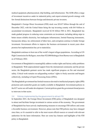 Determinants of Foreign Direct Investment in Bangladesh | PDF