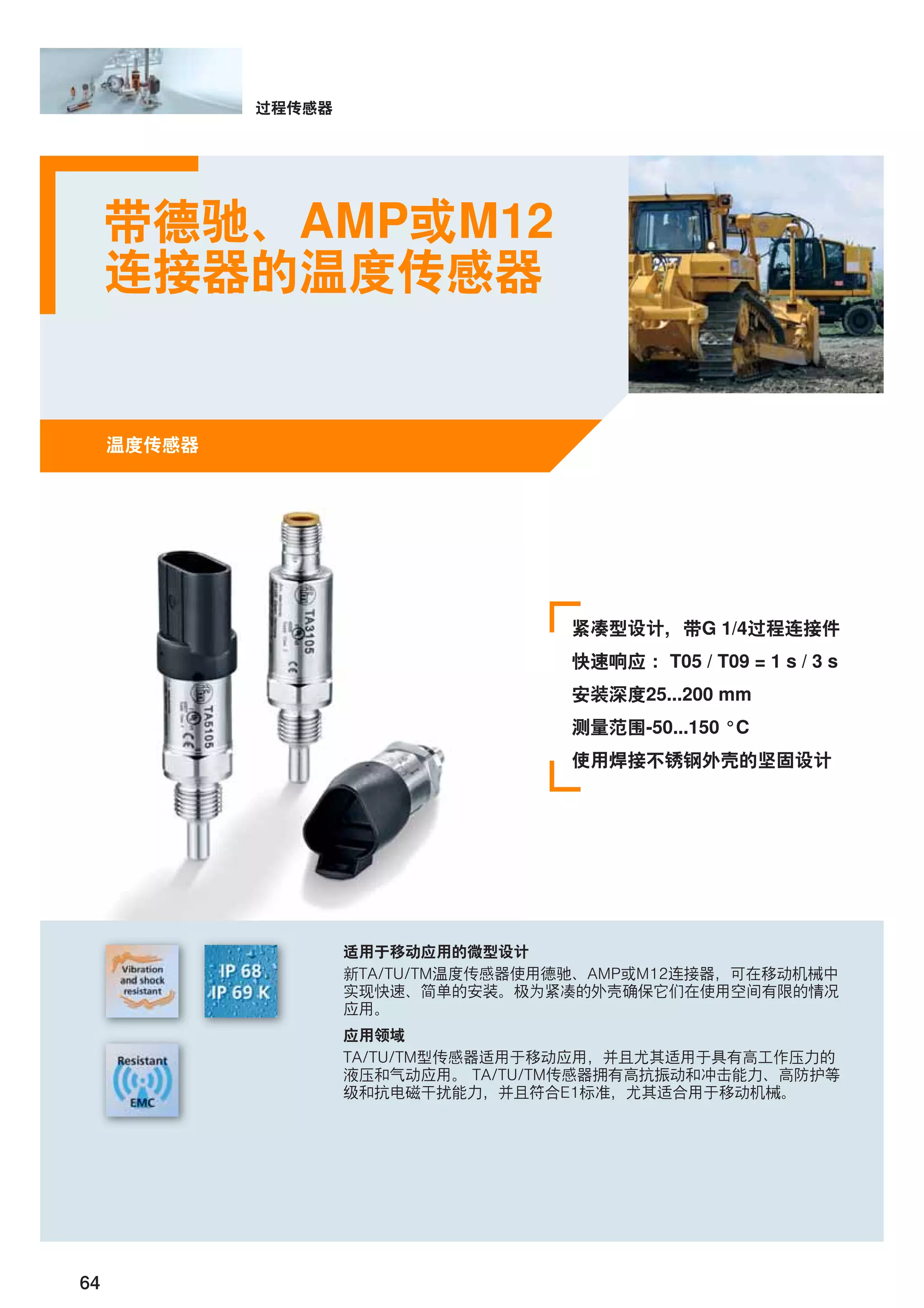 64
AMP M12
TA/TU/TM AMP M12
TA/TU/TM
TA/TU/TM
G 1/4
T05 / T09 = 1 s / 3 s
25...200 mm
-50...150 °C
 