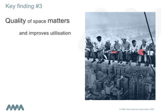Key finding #3 Quality   of space  matters and improves utilisation   