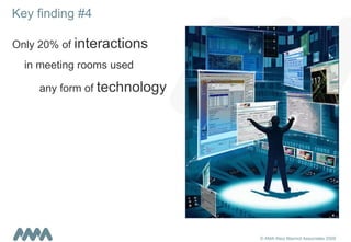 Key finding #4 Only 20% of  interactions   in meeting rooms used  any form of  technology 
