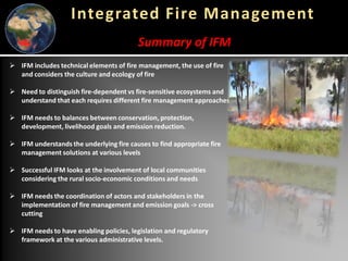 Global wildfires and tropical dry ecosystems: How integrated fire management helps mitigate emissions and their connection with NDCs