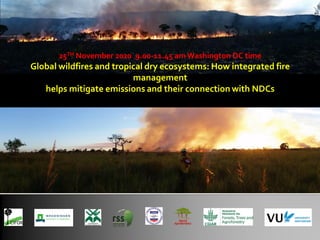 Global wildfires and tropical dry ecosystems: How integrated fire management helps mitigate emissions and their connection with NDCs