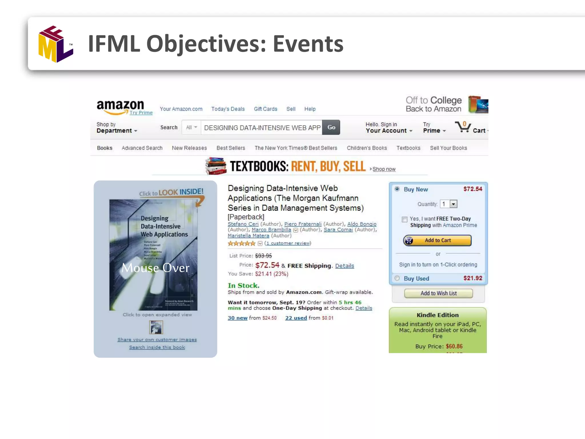 IFML Objectives: Events Mouse Over 