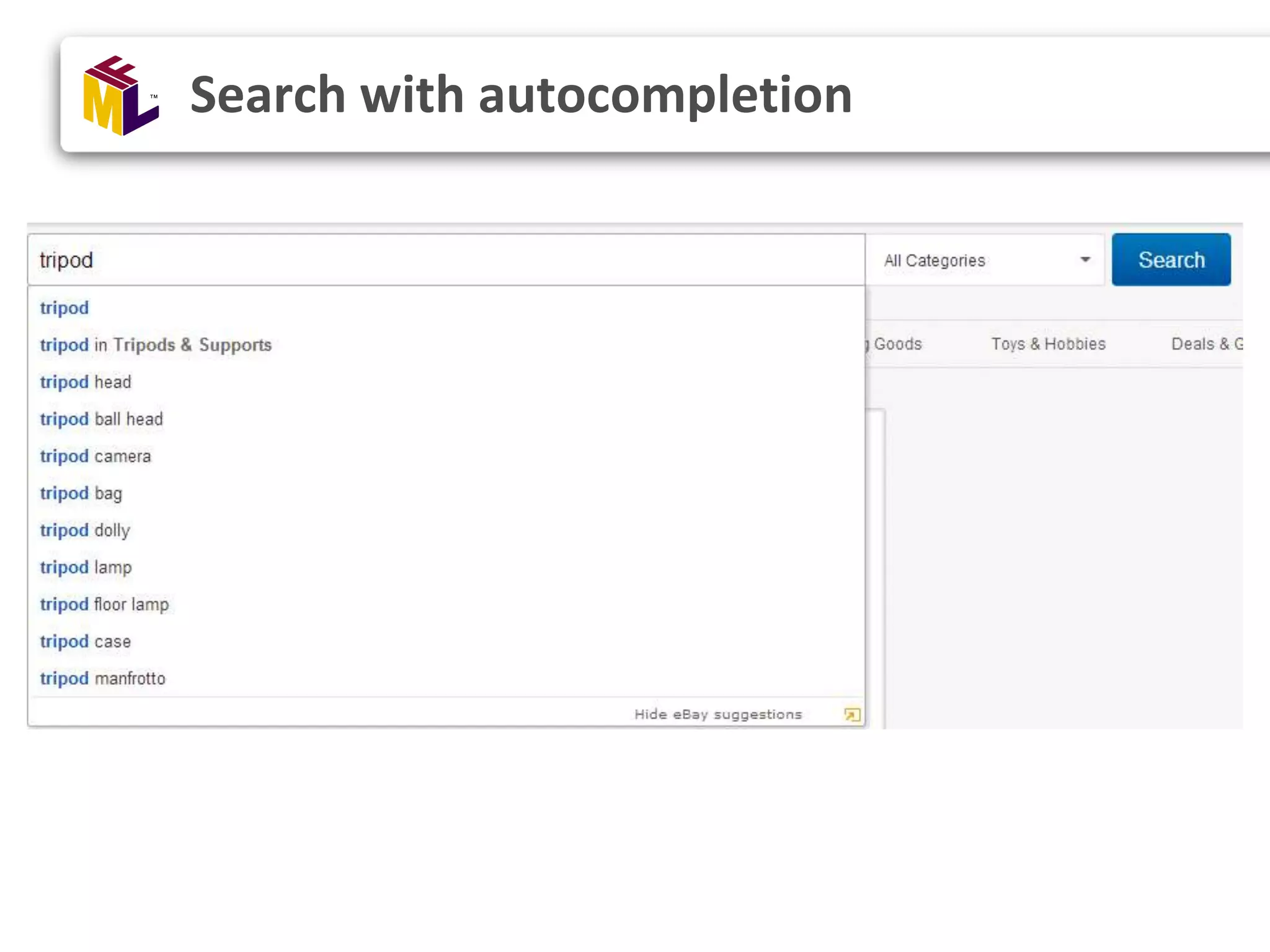 Search with autocompletion 