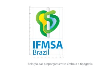 Relação das proporções entre símbolo e tipografia
 