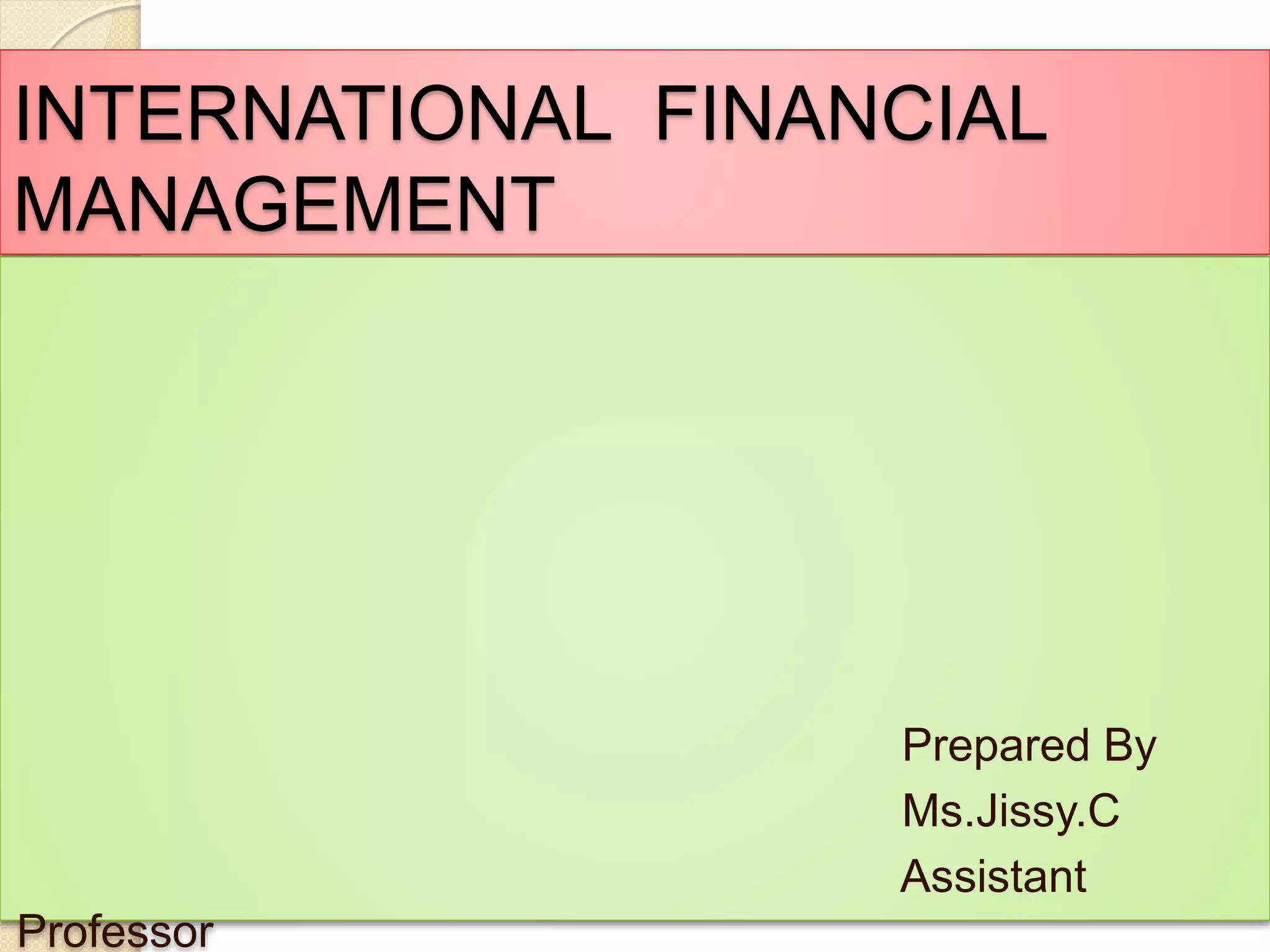 International Financial Management | PPT