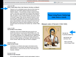 These Living Room Gatherings
meet twice a month
 