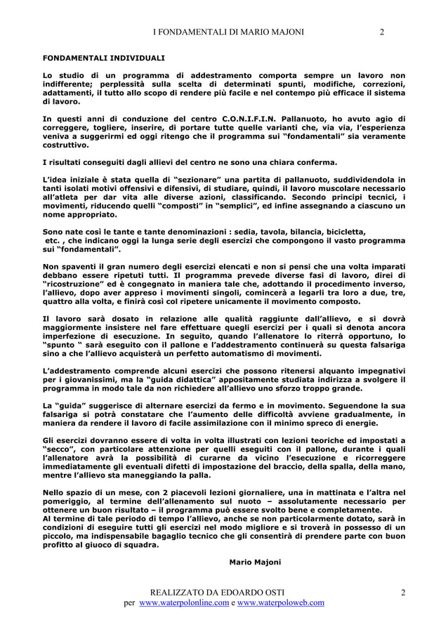 I fondamentali di mario majoni