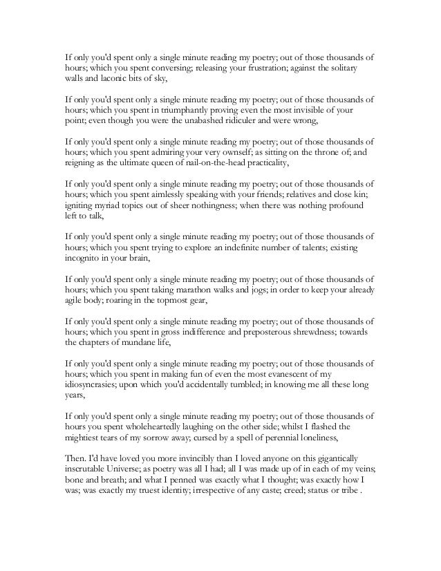 If Only You D Spent A Single Minute