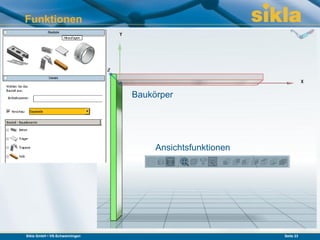 Funktionen




                               Baukörper




                                    Ansichtsfunktionen




Sikla GmbH • VS-Schwenningen                             Seite 23
 